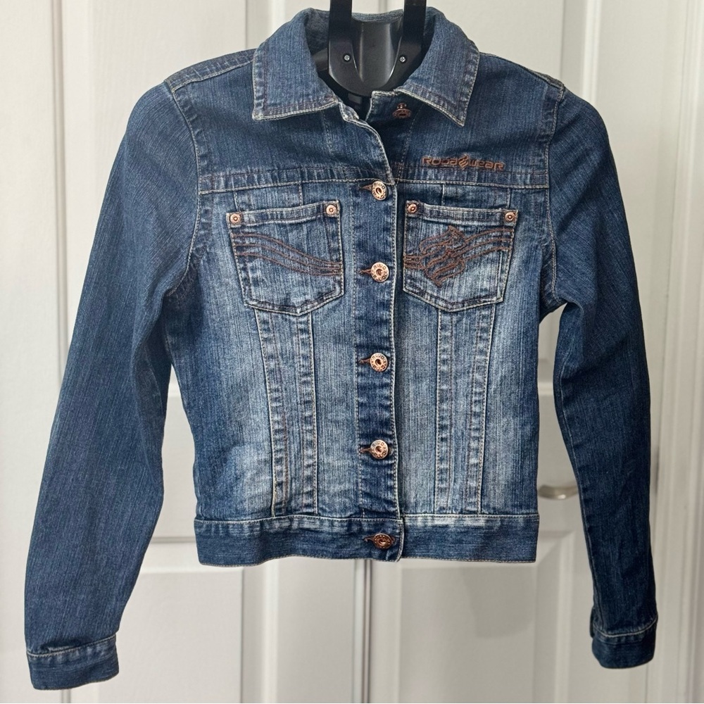 Rocawear Blue Denim Medium Jacket with Button Details EUC a Beauty!